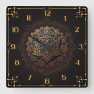Mooie mandala vierkante klok