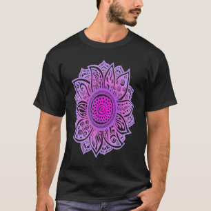 Mooie Mandala Zonnebloem Spirituele Yoga Meditat T-shirt