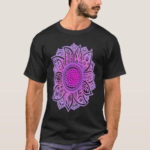 Mooie Mandala Zonnebloem Spirituele Yoga Meditat T-shirt