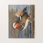 Mooie Mandarijns Duck op de stoep Legpuzzel (Verticaal)
