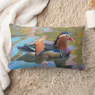 Mooie Mandarijnse Duck in de Pond Kussen