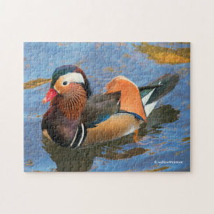 Mooie Mandarijnse Duck in de Pond Legpuzzel