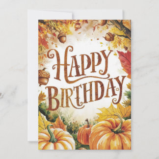 Mooie Maple Leaf Autumn Herfst Happy Birthday Kaart