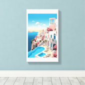 Mooie Marakech verf uitgerekt canvas print (Insitu (Houten vloer))