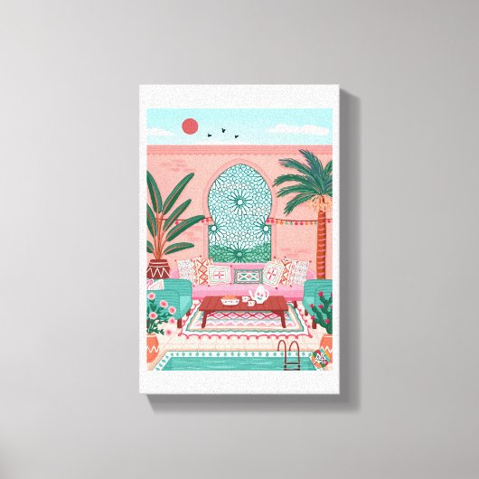 Mooie Marakech verf uitgerekt canvas print (Voorkant)