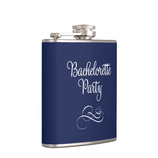 Mooie marineblauwe vrijgezellenfeest fles 6oz heupfles (Rechts)