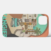 Mooie Marokkaanse City Paint iPhone Case (Achterkant (horizontaal))