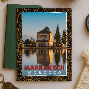 Mooie Marokkaanse Marrakech Menara architectuur Briefkaart