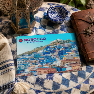 Mooie Marokkaanse Noord Medina Blauwe Stad Briefkaart