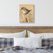 Mooie Marsh Wren Songbird in de moerassen Canvas Afdruk (Insitu (Slaapkamer))