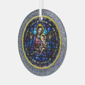 Mooie Mary en Baby Jesus Glas Ornament (Voorkant links)
