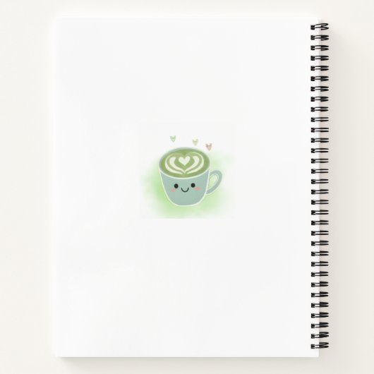 Mooie Matcha Latte Pastelgroene Spiraal Notebook Notitieboek (Achterkant)