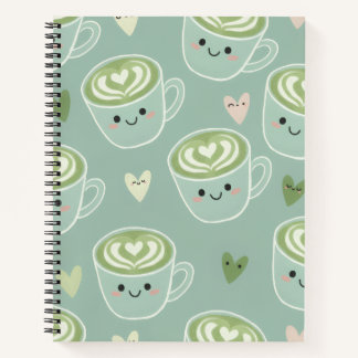 Mooie Matcha Latte Pastelgroene Spiraal Notebook Notitieboek