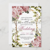 Mooie Mauve Floral bruiloft Kaart (Voorkant)