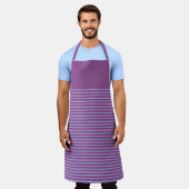 Mooie mauve gestreepte overall schort (Gedragen)