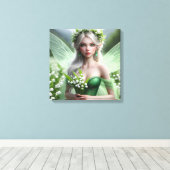 Mooie May Fairy in Lelies van de Vallei Canvas Afdruk (Insitu (Houten vloer))