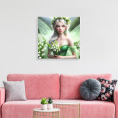 Mooie May Fairy in Lelies van de Vallei Canvas Afdruk (Insitu (Woonkamer))