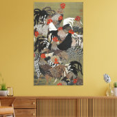 Mooie Meerkleurige Haan Canvas Afdruk (Insitu (Woonkamer))