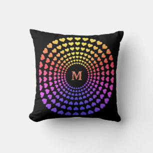 Mooie Meerkleurige Hartcirkels Mandala Kussen