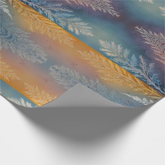 Mooie meerkleurige ijskristal gevederd cadeaupapier (Hoek)