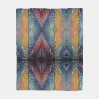 Mooie meerkleurige ijskristal gevederd fleece deken