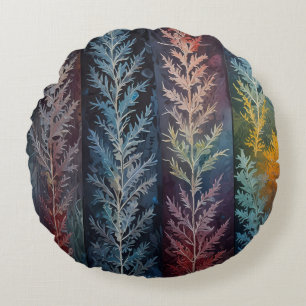 Mooie meerkleurige ijskristal gevederd rond kussen