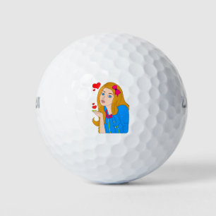 Mooie meid golfballen