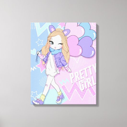Mooie Meisje Canvas Afdruk (Voorkant)