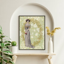 Mooie Meisje en Bloemen Decoupage Tissue Paper