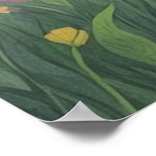 Mooie Meisje in Bloementuin Poster (Hoek)