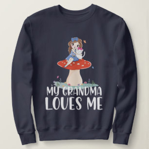 Mooie Meisje Op Paddenstoel Mijn Oma Houdt Van Trui