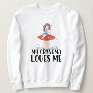 Mooie Meisje Op Paddenstoel Mijn Oma Houdt Van Trui