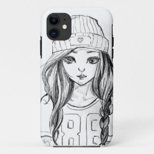 Mooie meisje Tekening Hoesje