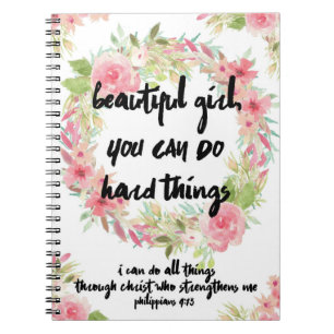 Mooie meisjes Filippijnen 4:13 Roze Rose-laptop Notitieboek