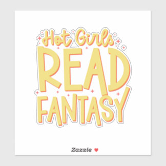 mooie meisjes lezen fantasie sticker