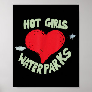 Mooie Meisjes Liefhebben Waterparken Hart Pijl Poster