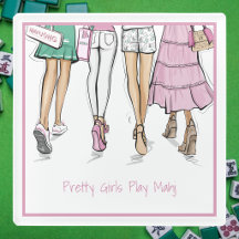 Mooie Meisjes Spelen Mahj Preppy Mahjong