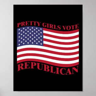 Mooie Meisjes Stemmen Republikeins Amerikaanse Vla Poster