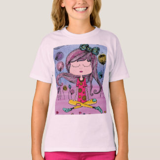 Mooie Meisjes Yoga Illustratie Kinderen T-Shirt
