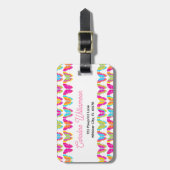 Mooie Meisjesachtige Meerkleurige Regenboog Vlinde Bagagelabel (Voorkant verticaal)