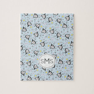 Mooie Meisjesachtige Pastel Blauwe Eenhoorn Patroo Legpuzzel