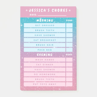 Mooie Meisjesachtige Roze Blauwe Glitters Kinderen Post-it® Notes