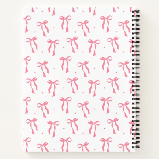 Mooie meisjesachtige roze en witte coquette monogr notitieboek (Achterkant)