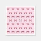 Mooie Meisjesachtige Roze Satijn Esthetische Boog Servet (Voorkant)