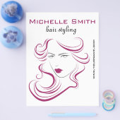 Mooie meisjesicoon paars haar Kapsalon branding Flyer (Enkel)