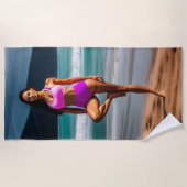 Mooie meisjesmodel in een roze handdoek (Voorkant)