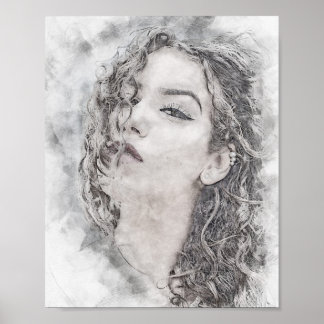 Mooie meisjesschets poster