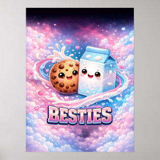 Mooie melk- en koekjeskunst poster