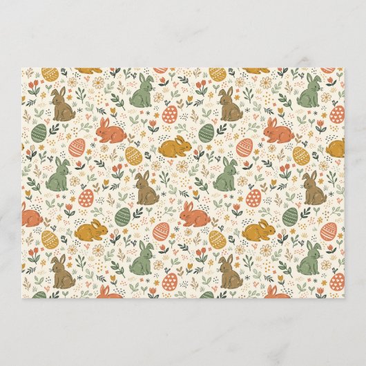 Mooie met de hand getekende lente-konijnen uitnodi kaart (Voorkant)
