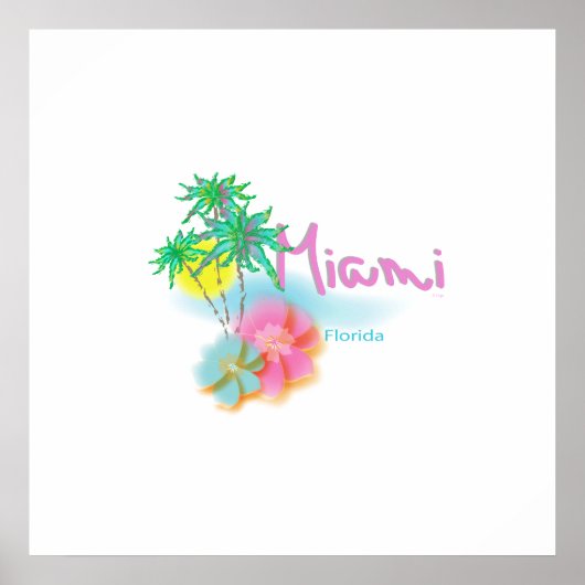 Mooie Miami, Florida, Palms Poster (Voorkant)